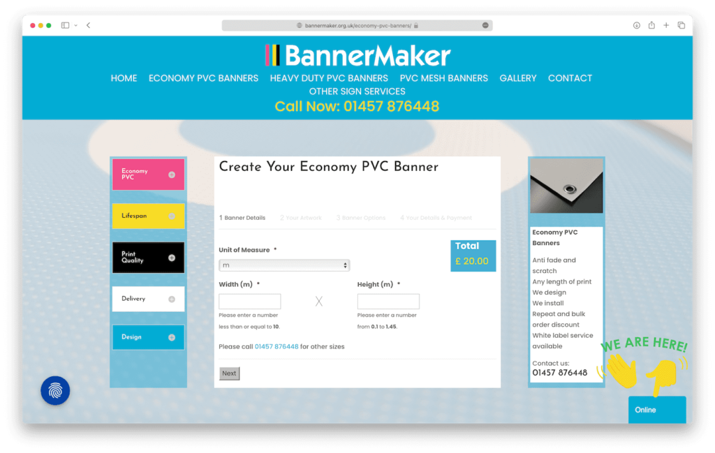 Screenshot of the Banner Maker UI